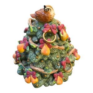 FITZ & FLOYD Twelve Days of Christmas Five Golden Rings Lidded Box Holiday